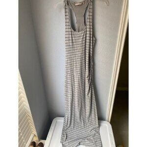 Athleta Gray Halter Top Maxi Dress Athletic Dress Pima Cotton Modal Bodycon - M